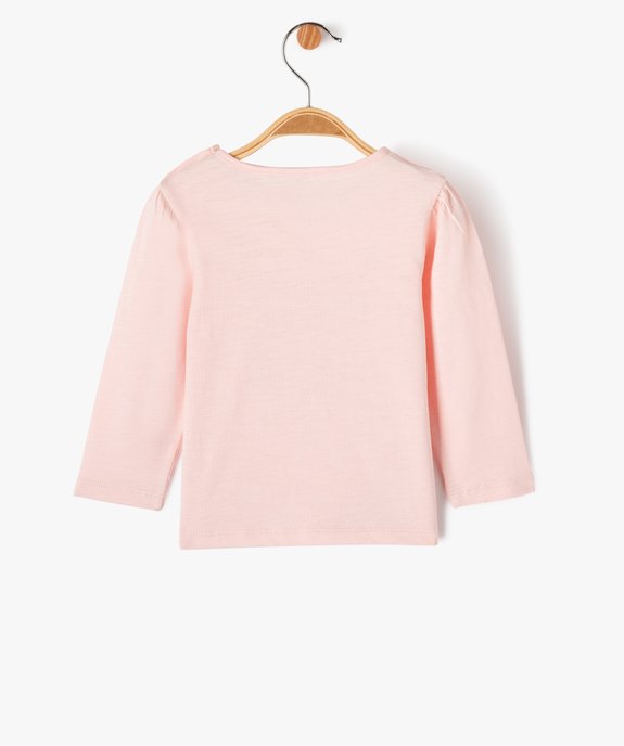Tee-shirt à manches longues avec motif pailleté bébé fille vue3 - GEMO(BEBE DEBT) - GEMO
