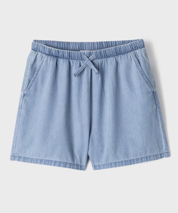 Short en jean ample à taille élastiquée fille vue1 - GEMO (JUNIOR) - GEMO