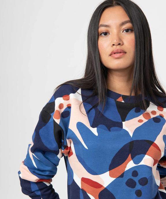 Sweat femme molletonné avec motifs abstraits vue3 - GEMO(FEMME PAP) - GEMO