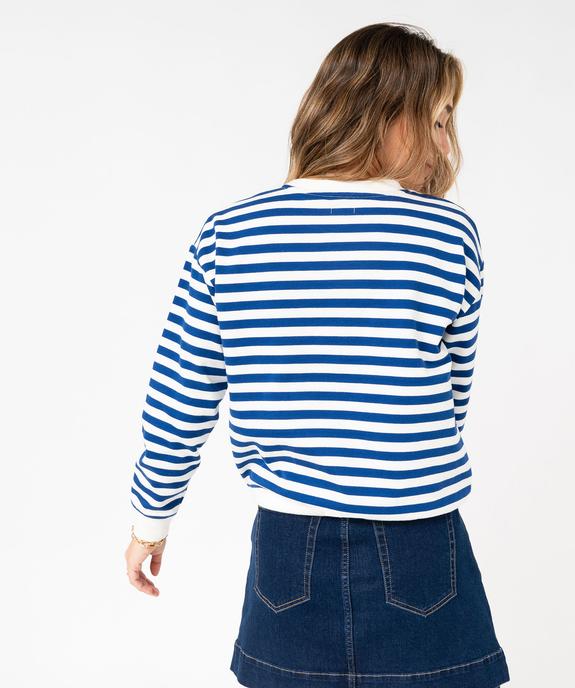 Sweat rayé et imprimé femme - LuluCastagnette vue4 - LULU CASTAGNETT - GEMO