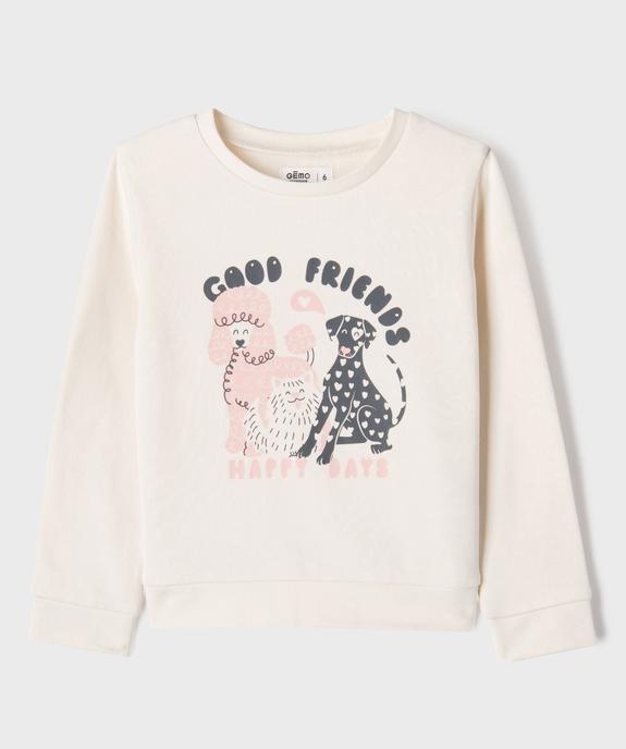 Sweat à motif avec intérieur molletonné fille vue2 - GEMO 4G FILLE - GEMO