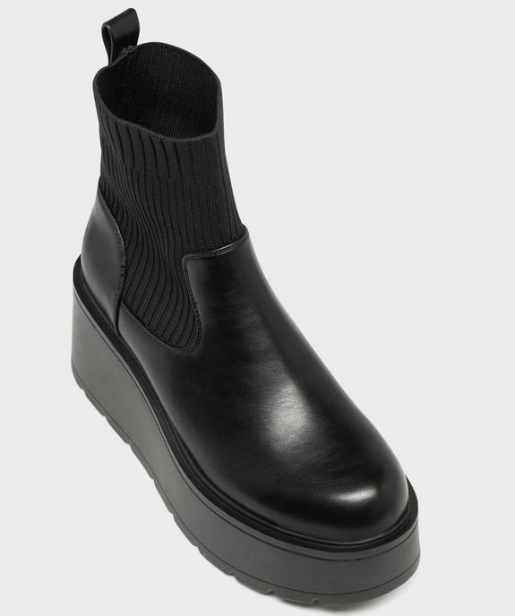 Boots avec tige chaussette et semelle plateforme femme - 5 Miles - 5 MILES Boots avec tige chaussette et semelle plateforme femme - 5 Miles vue6 - 5 MILES - GEMO
