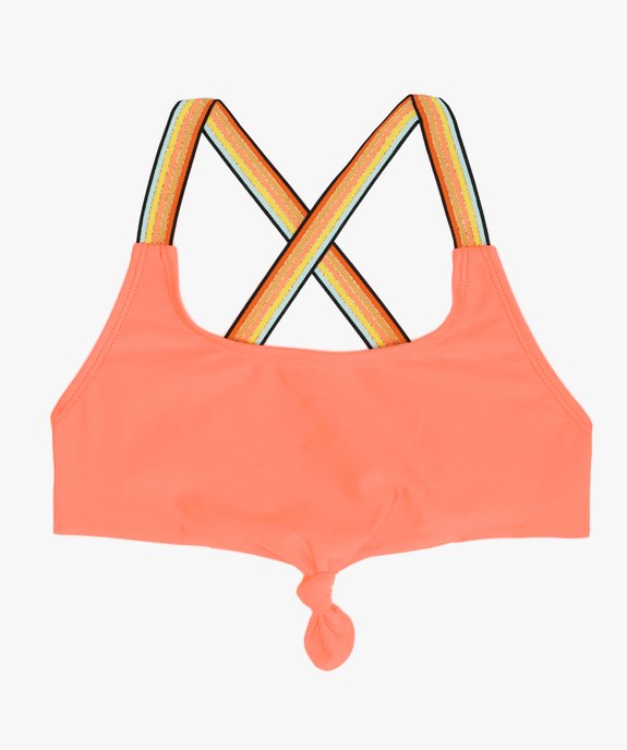 Brassière de bain fille avec nœud fantaisie et bretelles multicolores  vue1 - GEMO (JUNIOR) - GEMO