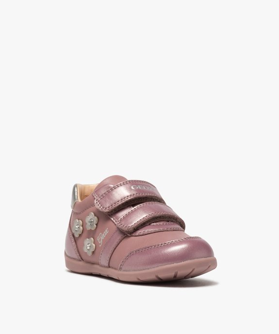 Chaussures bébé fille à scratch décor fleurs - Geox vue2 - GEOX - GEMO