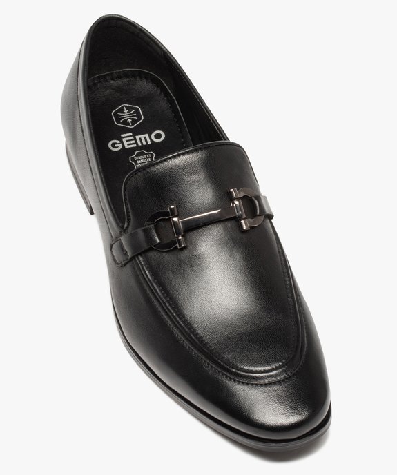Mocassins homme style loafers dessus cuir uni vue5 - GEMO(URBAIN) - GEMO