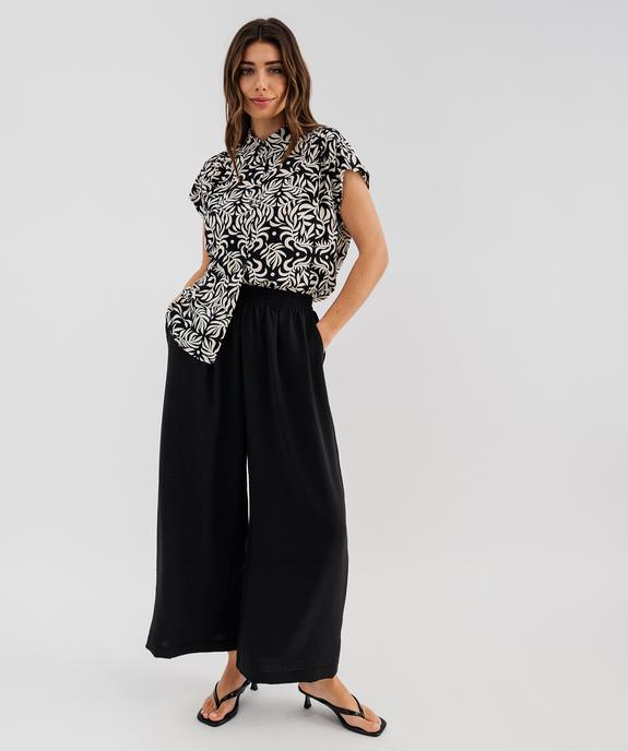 Pantacourt large avec taille élastique femme vue4 - GEMO 4G FEMME - GEMO