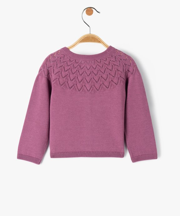 Gilet bébé fille en maille fantaisie vue3 - GEMO(BEBE DEBT) - GEMO