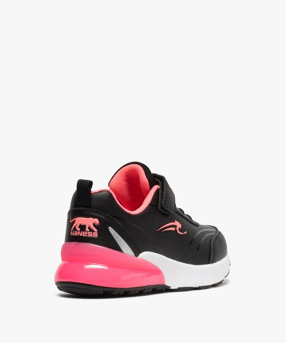 Baskets fille running bicolores à lacets et scratch - Airness vue4 - AIRNESS - GEMO