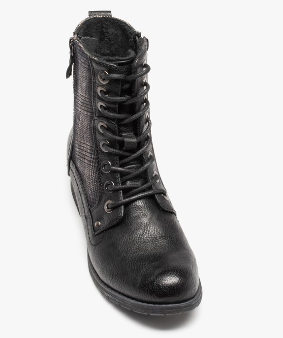 Bottillons femme bimatières à lacets et talon plat vue5 - GEMO (CASUAL) - GEMO