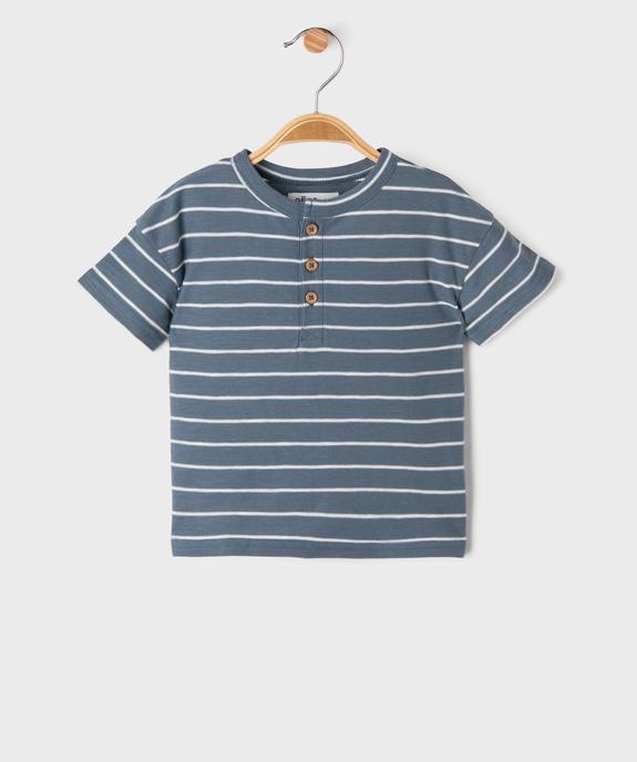 Tee-shirt manches courtes à rayures bébé garçon  vue1 - GEMO 4G BEBE - GEMO