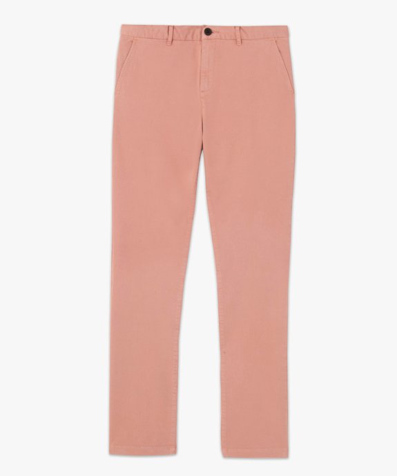 Pantalon chino en coton stretch coupe Slim homme vue4 - GEMO 4G HOMME - GEMO
