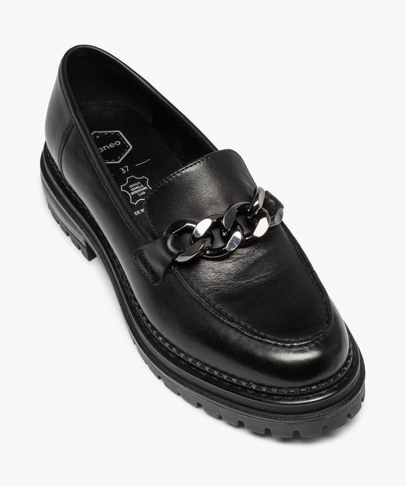 Mocassins femme dessus cuir à semelle crantée - Tanéo vue6 - TANEO - GEMO