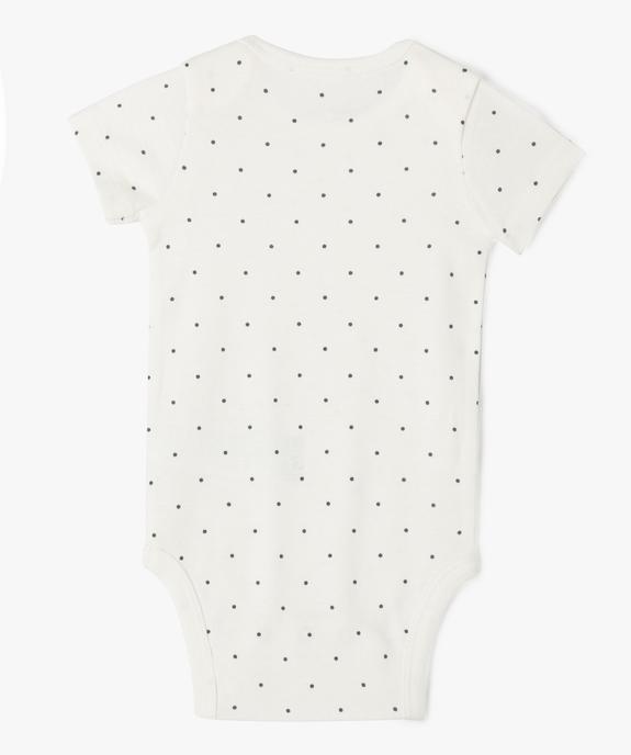 Body à manches courtes avec motifs variés bébé fille (lot de 3) vue4 - GEMO 4G BEBE - GEMO