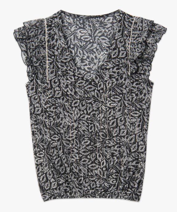 Blouse femme imprimée avec volants sur les épaules vue4 - GEMO(FEMME PAP) - GEMO