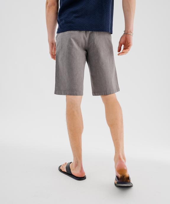 Bermuda en coton extensible coupe Regular avec ceinture tressée homme vue3 - GEMO (HOMME) - GEMO