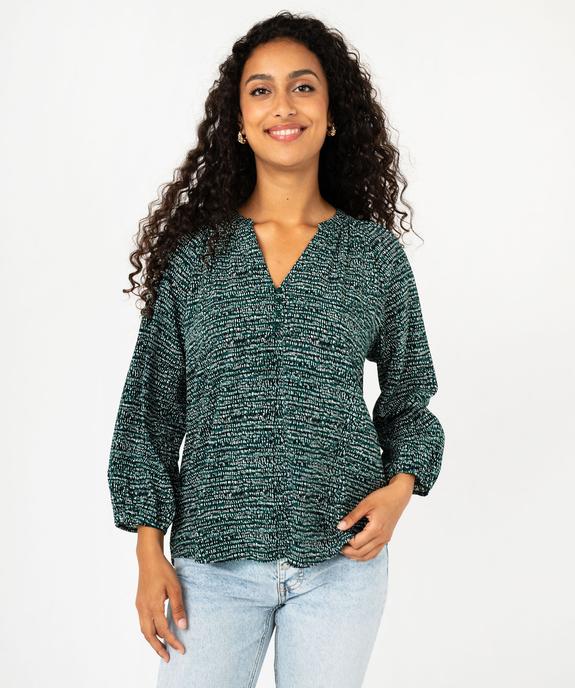 Blouse fluide imprimée à manches 3/4 femme vue1 - GEMO 4G FEMME - GEMO