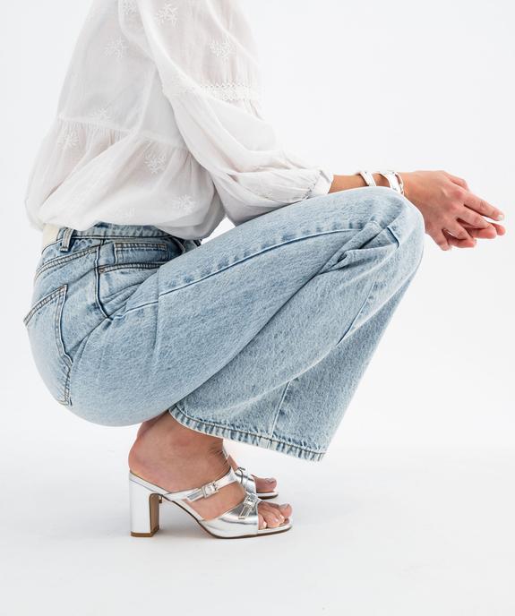 Mules à talon métallisées femme vue2 - FOLLOW ME - GEMO