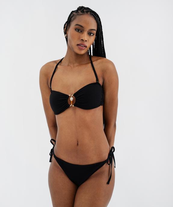 Haut de maillot de bain bandeau avec bijou et mousses amovibles femme vue5 - GEMO (PLAGE) - GEMO