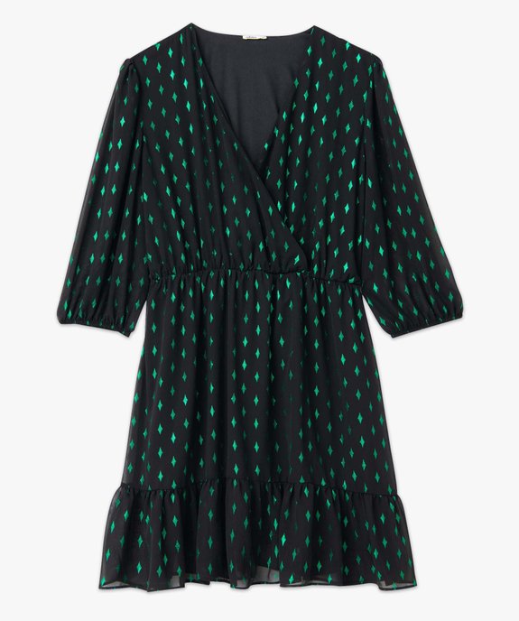 Robe femme grande taille à manches 3/4 avec motifs scintillants vue4 - GEMO (G TAILLE) - GEMO