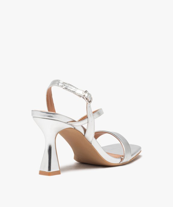 Sandales femme à talon et brides métallisées vue4 - GEMO(URBAIN) - GEMO