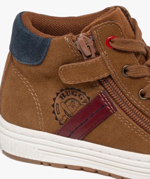 Baskets mid-cut dessus en cuir suédé à zip et lacets garçon - Buggy vue7 - BUGGY GEMO FOR GOOD - GEMO