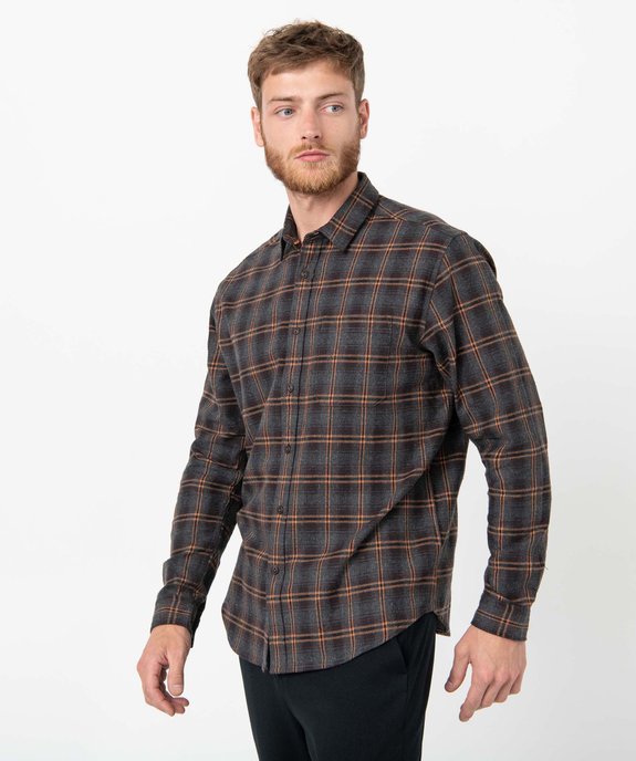 Chemise homme à carreaux à manches longues vue1 - GEMO (HOMME) - GEMO