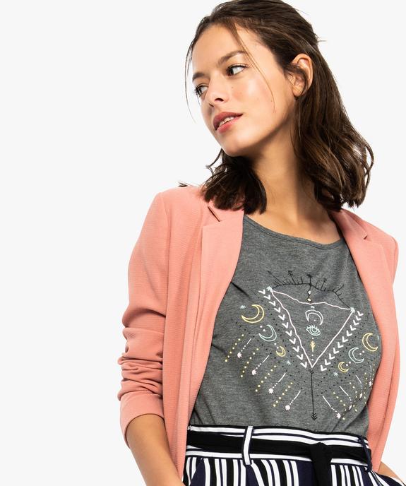 Veste femme en crêpe lourd fluide et au porter ouvert vue2 - FOLLOW ME - GEMO