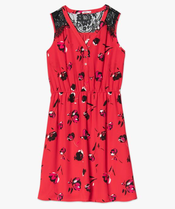 Robe femme à motifs fleuris et dentelle sur les épaules vue4 - GEMO(FEMME PAP) - GEMO