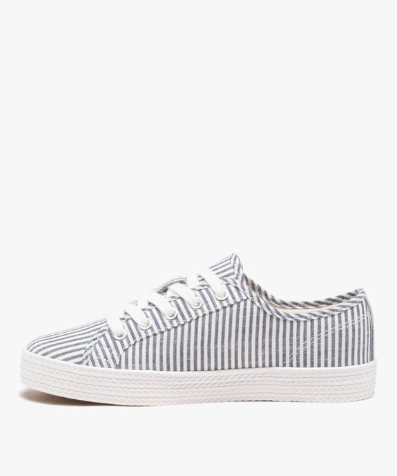 Baskets en toile à lacets avec épaisse semelle femme vue4 - FOLLOW ME G4G - GEMO