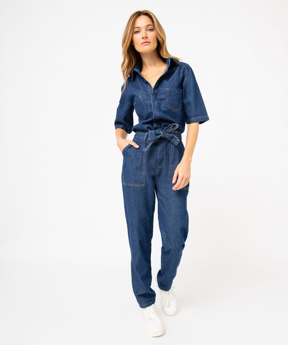 Combinaison pantalon en denim femme  vue1 - GEMO(FEMME PAP) - GEMO