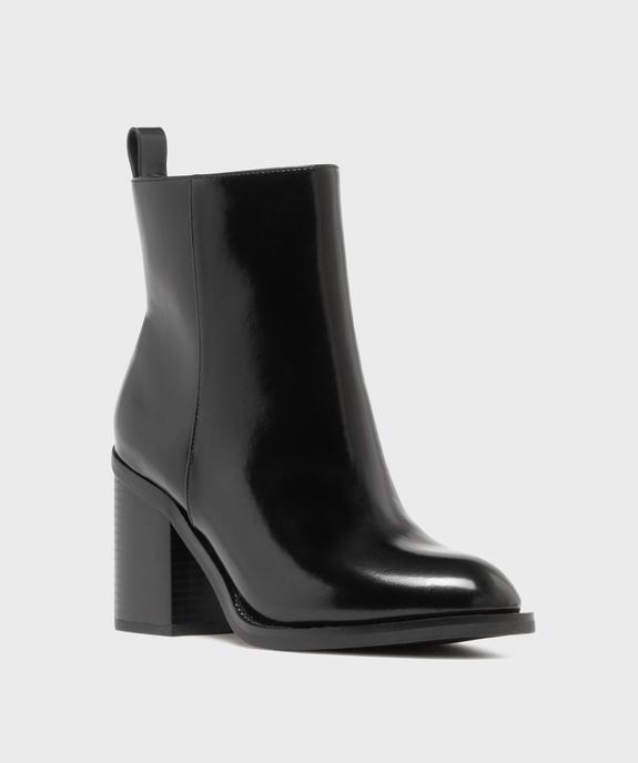 Boots à talon large et bout rond unies femme vue2 - FOLLOW ME - GEMO