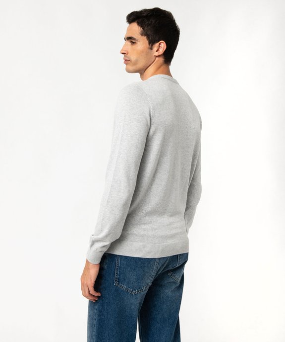 Pull à col rond en coton homme vue3 - GEMO (HOMME) - GEMO