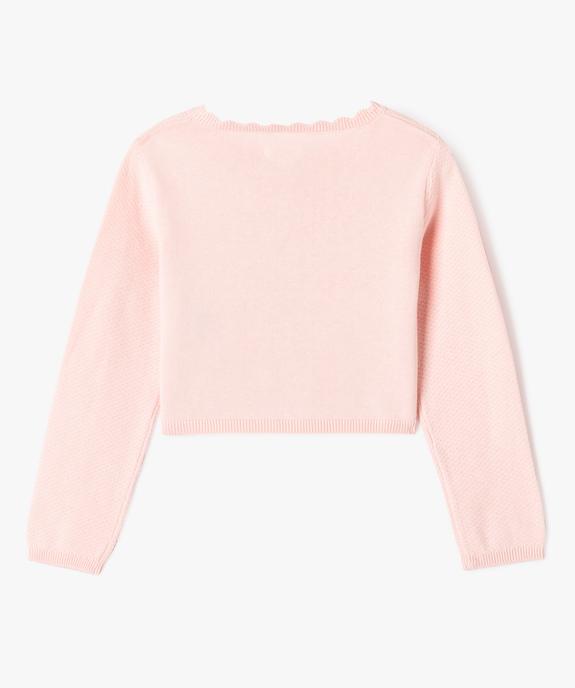 Gilet court en maille fantaisie fille vue3 - GEMO (ENFANT) - GEMO