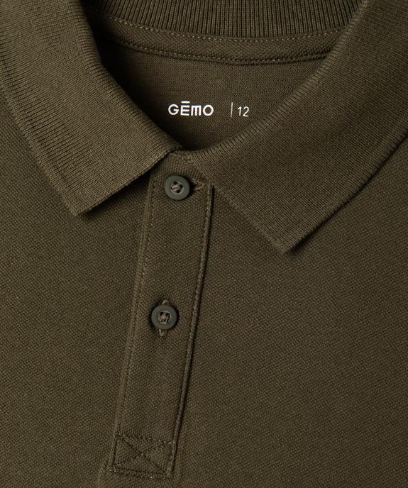 Polo à manches courtes en maille piquée garçon vue2 - GEMO (JUNIOR) - GEMO