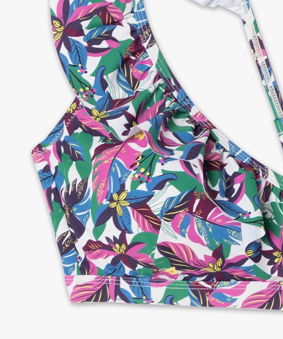 Haut de maillot de bain femme grande taille imprimé avec bretelles à volants vue4 - GEMO (PLAGE) - GEMO