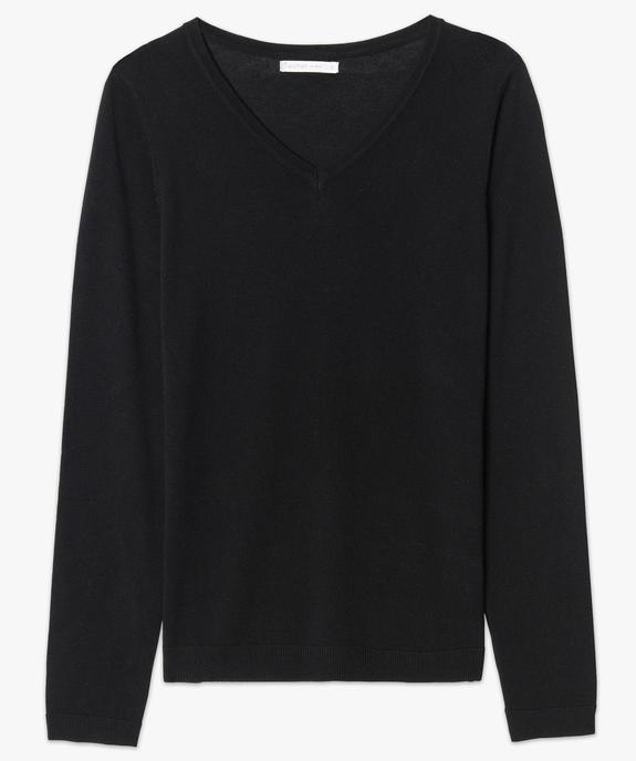 Pull fin à manches longues et col V vue4 - GEMO(FEMME PAP) - GEMO