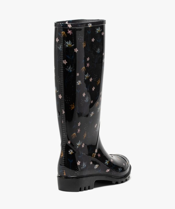 Bottes de pluie femme à imprimé fleuri et semelle crantée vue4 - GEMO (EQUIPT) - GEMO