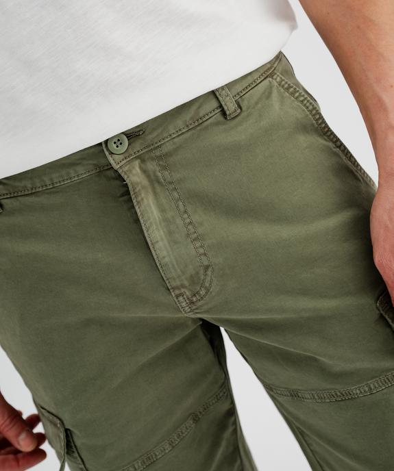 Bermuda cargo coupe regular en twill de coton stretch homme vue2 - GEMO 4G HOMME - GEMO