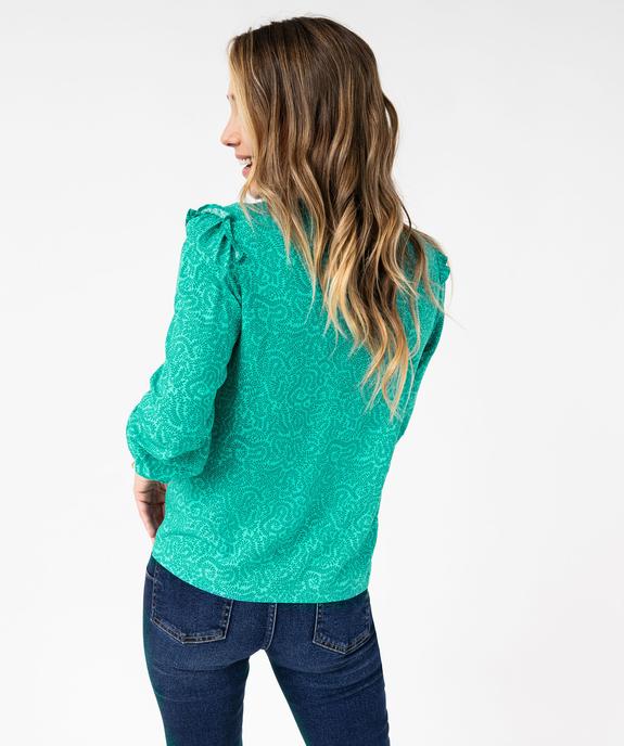 Blouse imprimée à manches longues avec détails froncés femme vue3 - GEMO(FEMME PAP) - GEMO