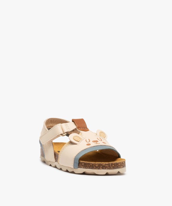 Sandales bébé garçon dessus cuir motif ourson – NA! vue2 - NA! - GEMO
