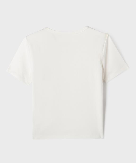 Tee-shirt manches courtes coupe courte fille vue3 - GEMO 4G FILLE - GEMO
