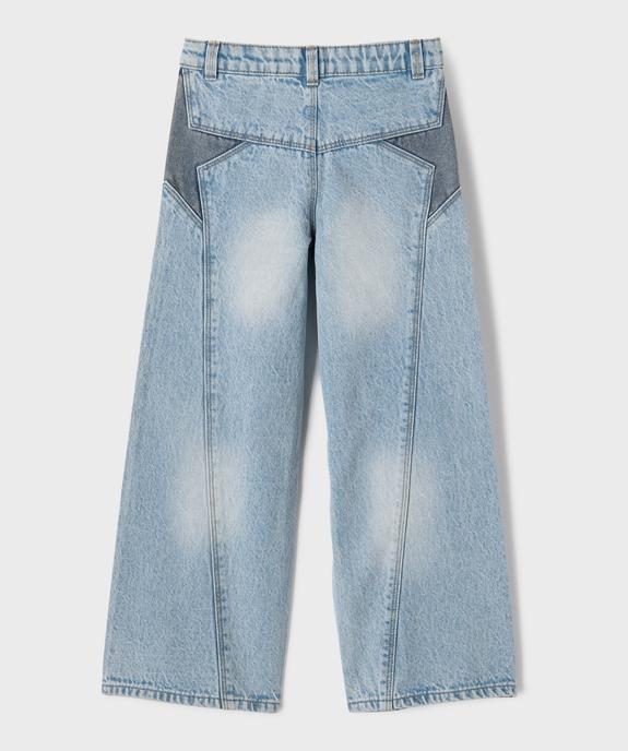 Jean wide leg avec empiècements pailletés fille vue3 - GEMO (ENFANT) - GEMO