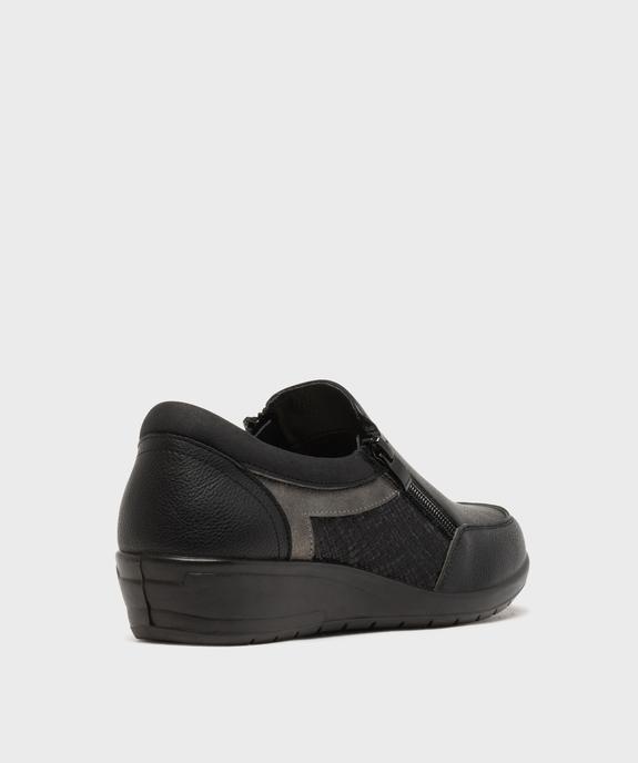 Derbies zippées à talon compensé femme - g'flex vue4 - G'FLEX - GEMO
