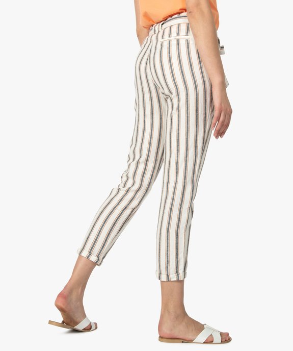 Pantalon femme rayé vue3 - GEMO(FEMME PAP) - GEMO