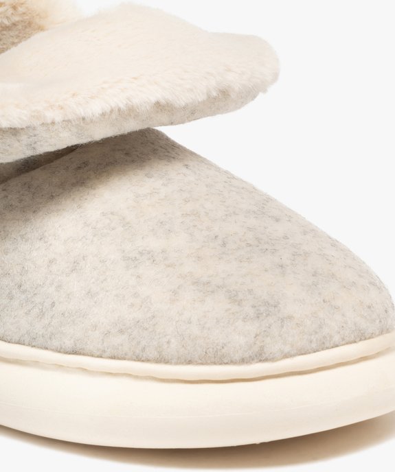 Chaussons femme boots à col duveteux retourné et semelle bubble - Banana Moon vue6 - B&M BY BANANA M - GEMO