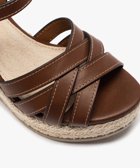 Sandales femme à talon compensé et brides croisées vue6 - GEMO(URBAIN) - GEMO