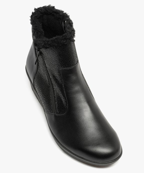 Boots fourrés confortables à talon compensé et à double zip femme  vue5 - G'FLEX - GEMO