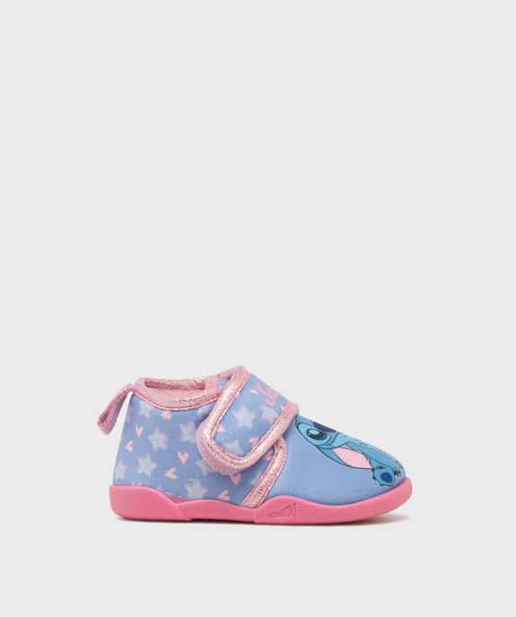 Chaussons en velours à scratch moelleux imprimé fille - Stitch vue1 - LILO & STITCH - GEMO