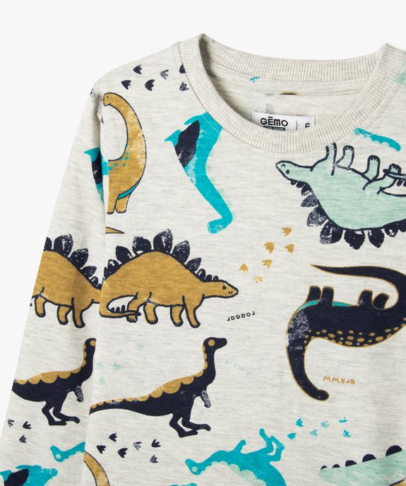 Pyjama en coton 2 pièces à motif dinosaures garçon vue2 - GEMO 4G GARCON - GEMO
