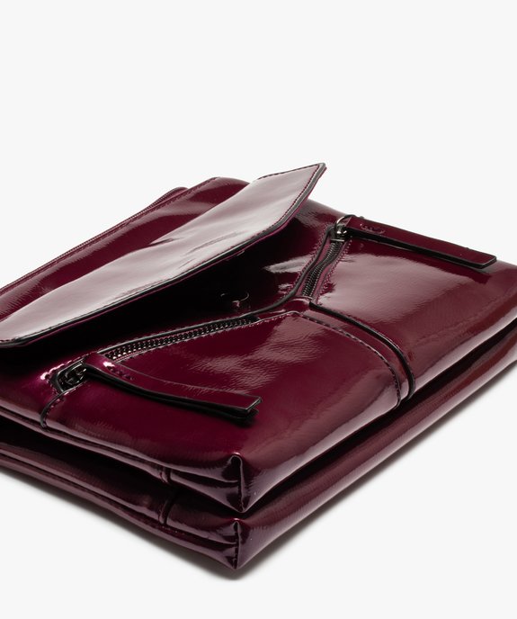 Sac femme rectangle en matière vernie vue4 - GEMO (ACCESS) - GEMO